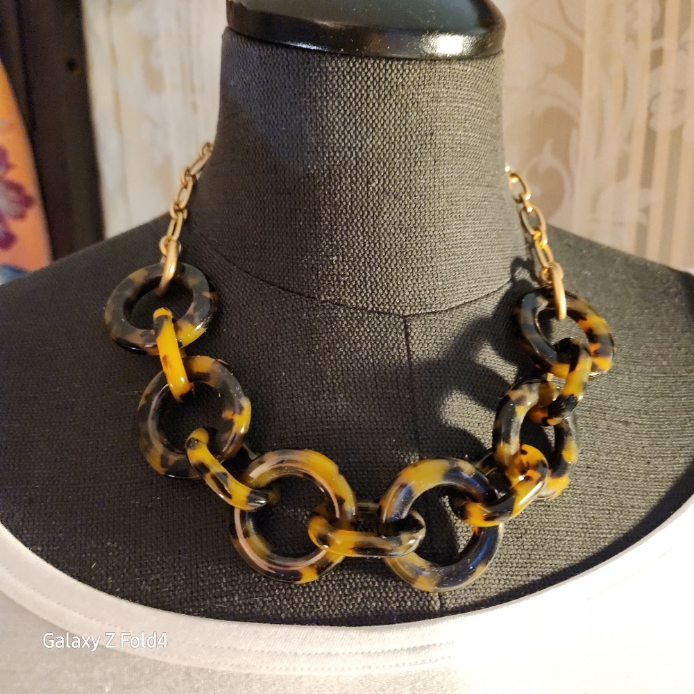 Elegant Gold and Black Chain Necklace J Crew